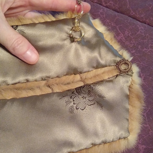 Mink fur wrap, cape, blonde color vintage - Picture 7 of 9